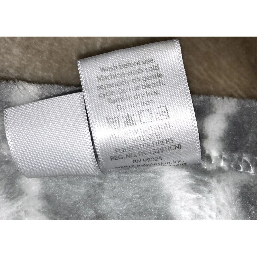 HB Lovey Security Blanket Elephant Gray Circles 12.5 x 14